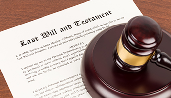 Close-up of a last will and testament document